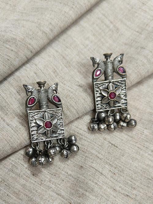 women silver brass drop earrings - 21743759 - Very Small Image - 1