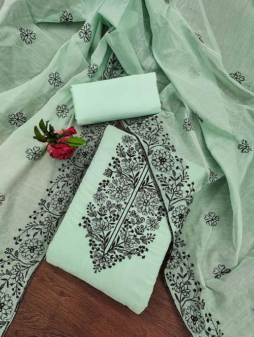 embroidered unstitched suit set with dupatta - 21743996 - Very Small Image - 1