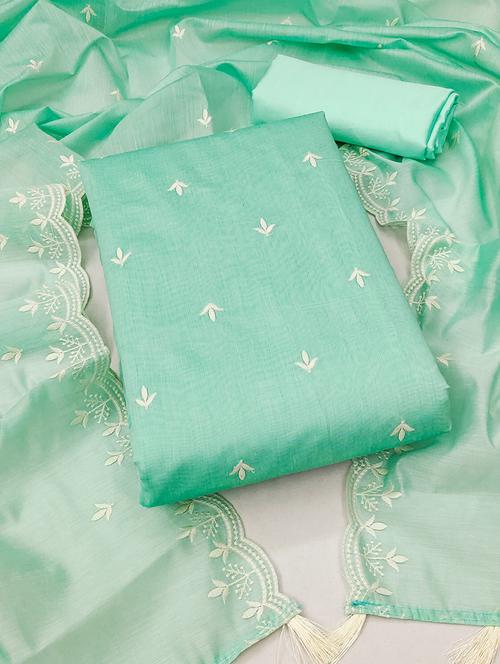 embroidered unstitched suit set with dupatta - 21744025 - Very Small Image - 1