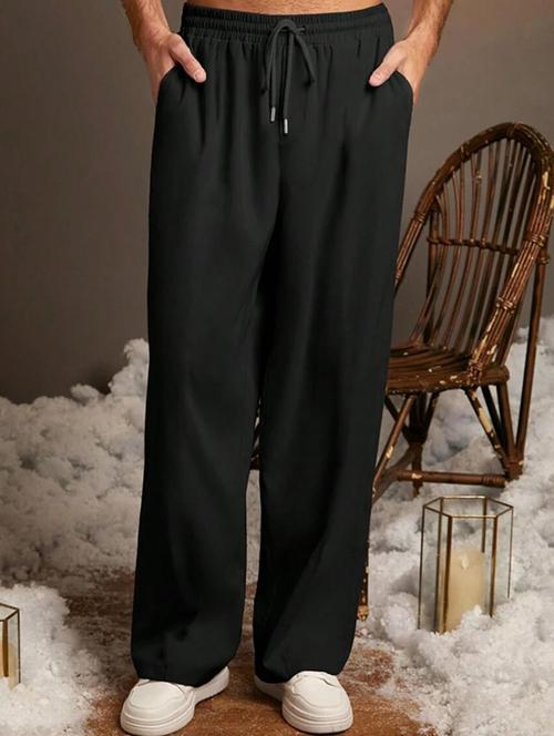 men solid mid rise track pant - 21744380 - Very Small Image - 1