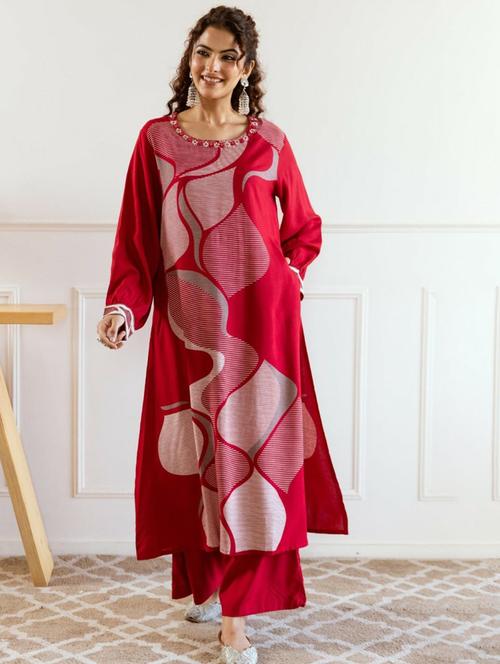 women printed kurta palazzo set - 21744738 - Very Small Image - 1