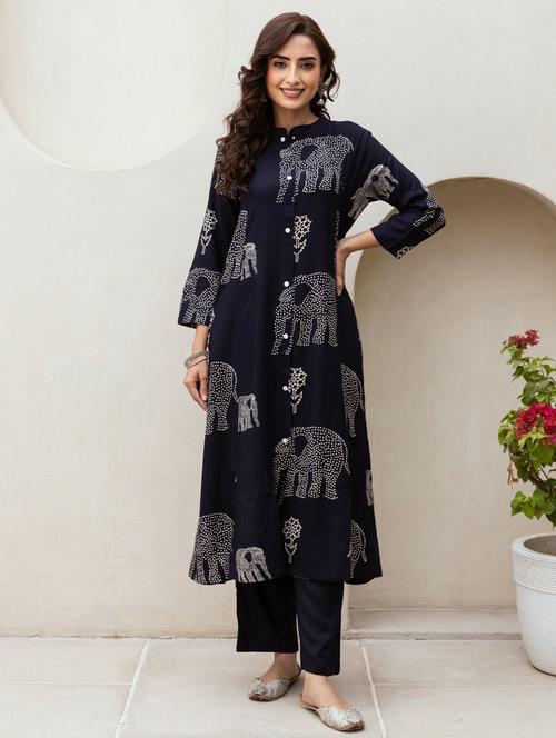 women printed kurta palazzo set - 21744771 - Very Small Image - 1