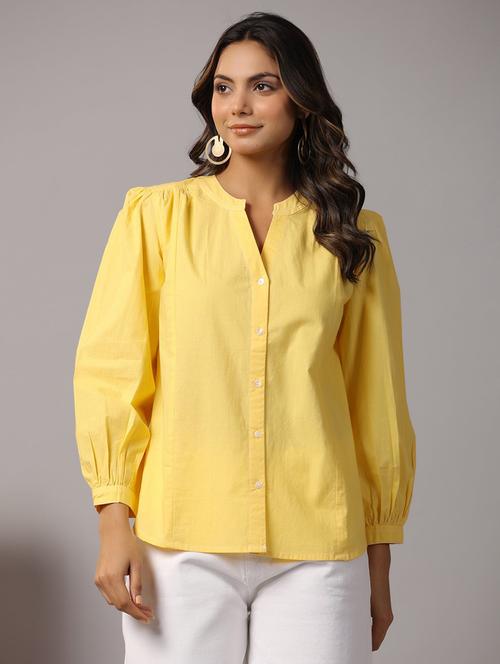 women mandarin neck solid regular shirt - 21745037 - Very Small Image - 1