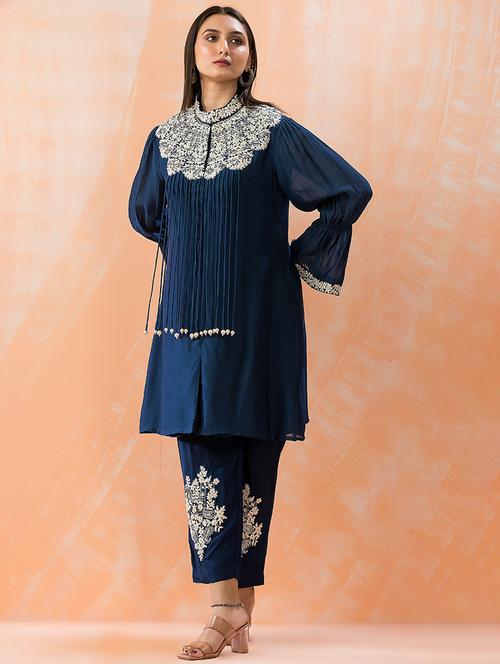 women embroidered kurta and pant set - 21745156 - Very Small Image - 1
