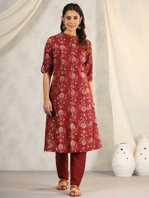women printed kurta and pant set - 21745178 - Very Small Image - 1