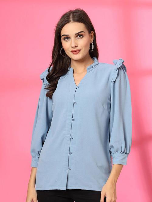 women solid shirt top - 21746500 - Very Small Image - 1