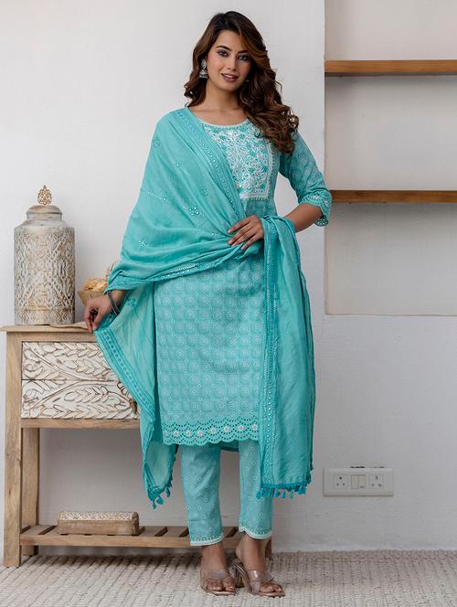 women embroidered kurta pant set with dupatta - 21747178 - Very Small Image - 1