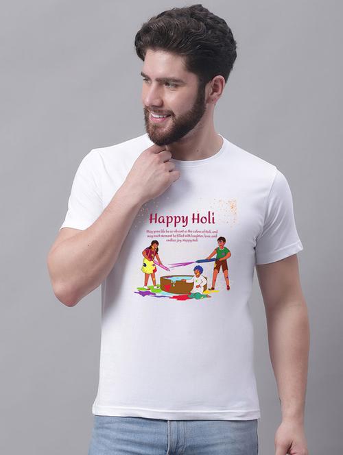 men round neck holi printed festive t-shirt - 21747454 - Very Small Image - 1