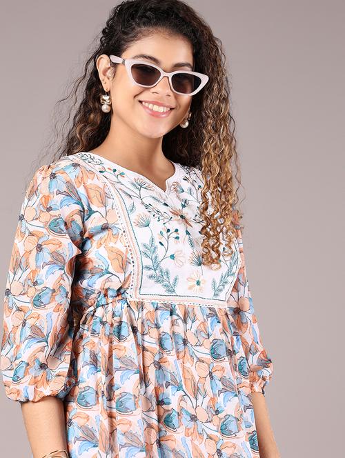 women floral printed tiered dress - 21747517 - Very Small Image - 1