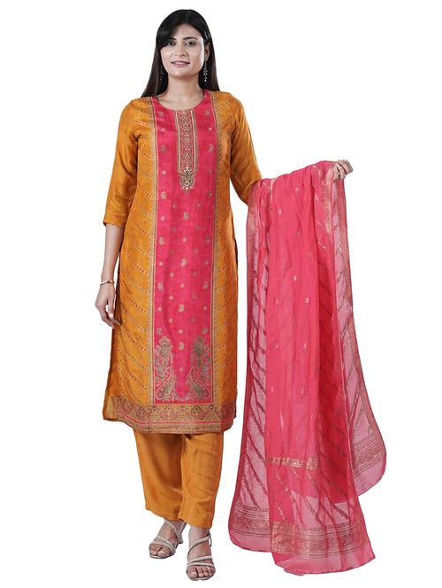 women three quarter sleeve kurta pant with dupatta set - 21747613 - Very Small Image - 1