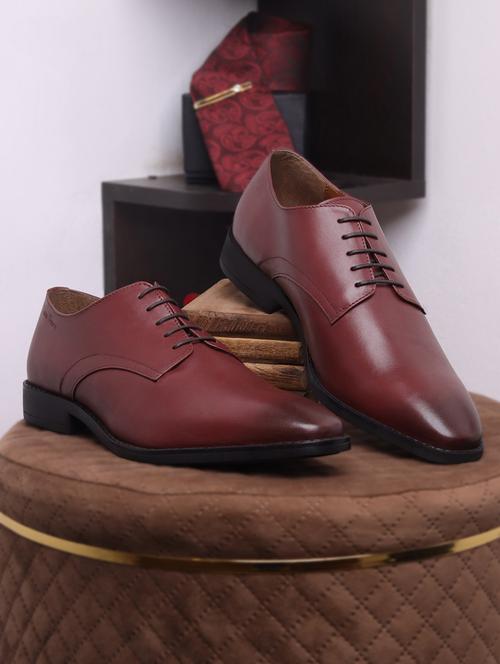 men solid lace-up derbies - 21748070 - Very Small Image - 1