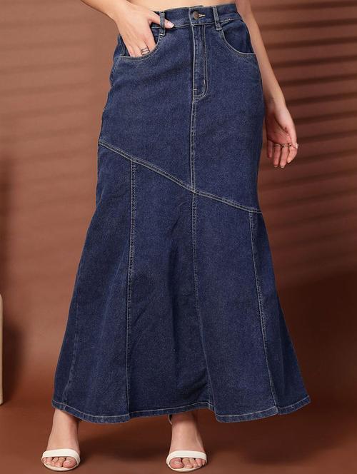 women solid high rise denim skirt - 21748837 - Very Small Image - 1