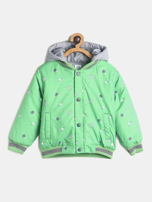 kids printed hooded bomber jacket - 21748853 - Very Small Image - 1