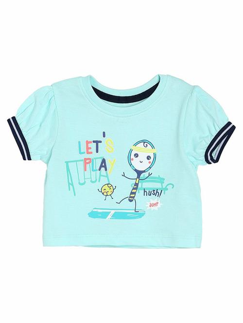 girls light blue printed puff sleeve tee - 21748896 - Very Small Image - 1