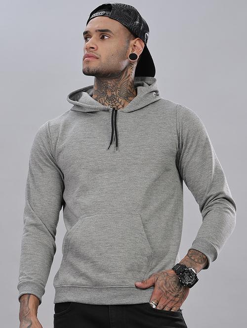 men solid long sleeve regular fit hooded sweatshirt - 21749408 - Very Small Image - 1