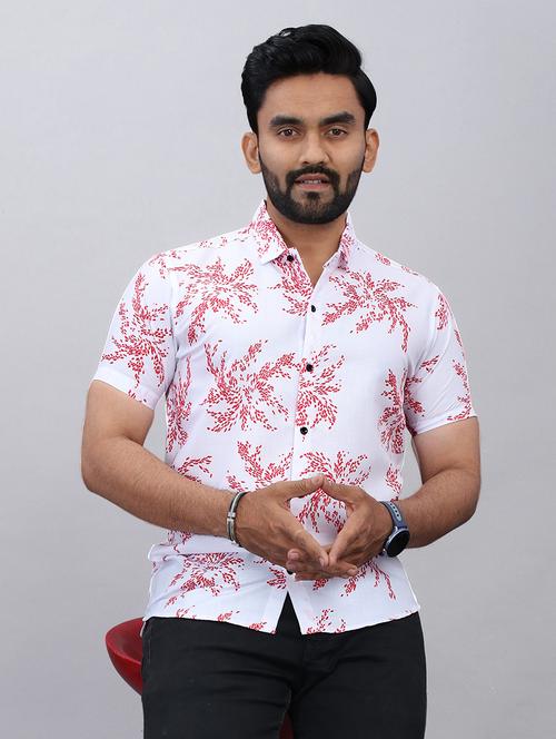 men printed short sleeve regular fit casual shirt - 21749504 - Very Small Image - 1