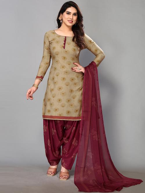 women printed unstitched salwar suit set - 21749633 - Very Small Image - 1