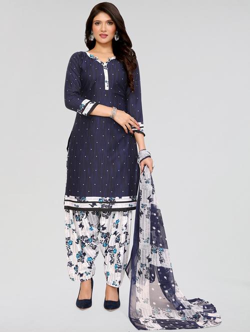 women printed unstitched salwar suit set - 21749642 - Very Small Image - 1