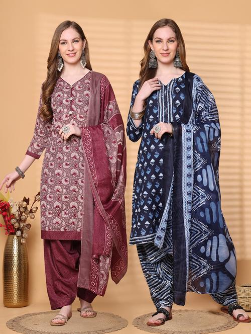 women combos printed kurta salwar set - 21750242 - Very Small Image - 1