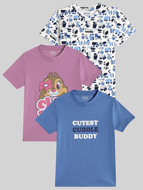 kids pack of 3 printed short sleeves t-shirt - 21750300 - Very Small Image - 1