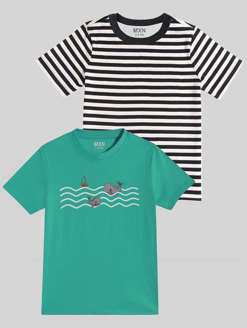 kids pack of 2 printed short sleeves t-shirt - 21750301 - Very Small Image - 1