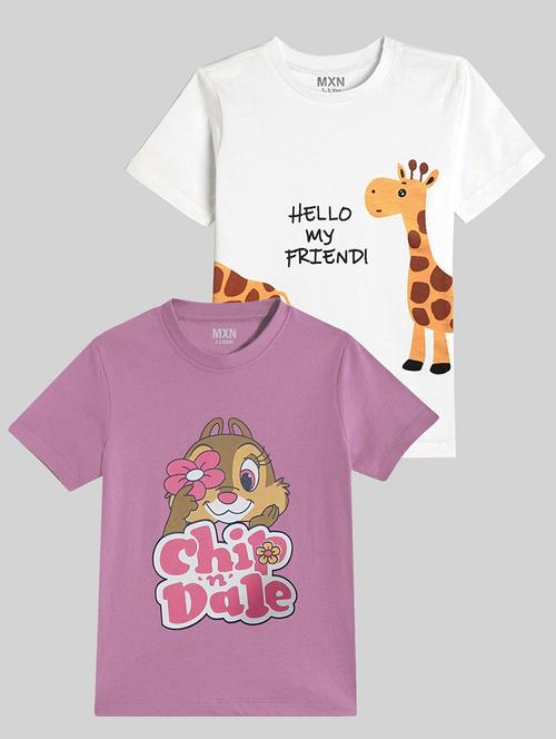 kids pack of 2 printed short sleeves t-shirt - 21750302 - Very Small Image - 1