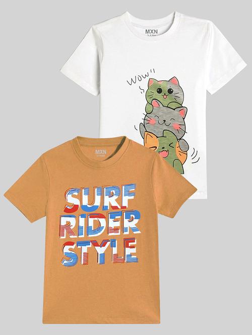 kids pack of 2 printed short sleeves t-shirt - 21750303 - Very Small Image - 1