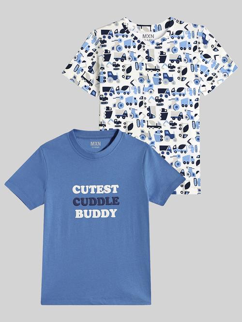 kids pack of 2 printed short sleeves t-shirt - 21750304 - Very Small Image - 1