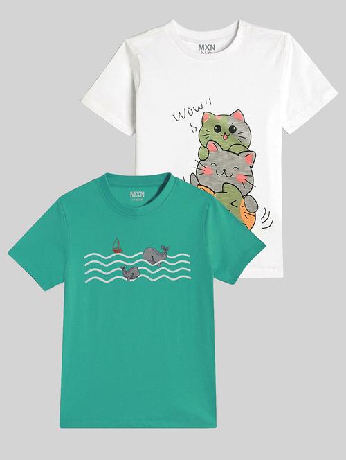 kids pack of 2 printed short sleeves t-shirt - 21750306 - Very Small Image - 1