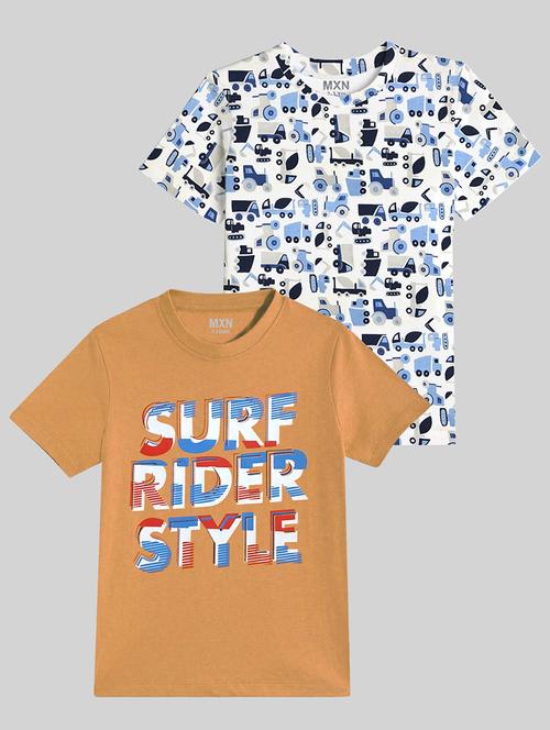 kids pack of 2 printed short sleeves t-shirt - 21750309 - Very Small Image - 1
