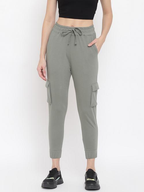 women solid mid rise cargo - 21762214 - Very Small Image - 1