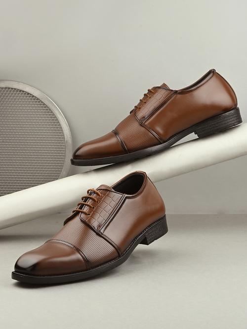 men tan lace-up derby - 21763314 - Very Small Image - 1