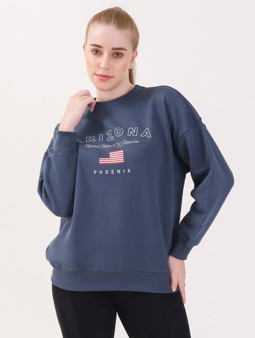 women printed long sleeves oversized sweatshirt - 21764127 - Very Small Image - 1