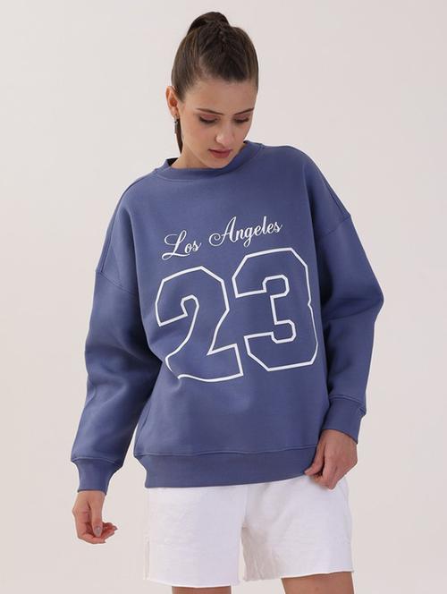 women printed long sleeves oversized sweatshirt - 21764159 - Very Small Image - 1