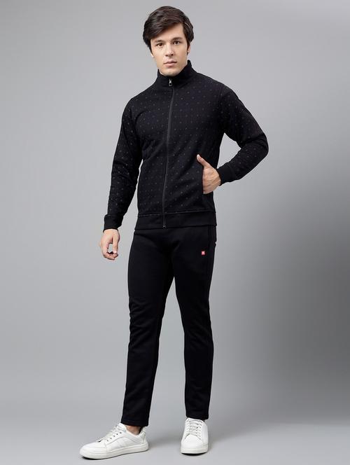 men printed stand collar full length track suit - 21765033 - Very Small Image - 1