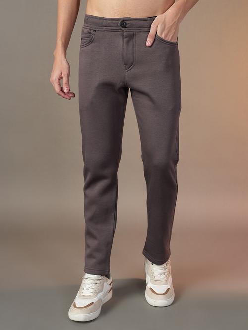 men solid mid rise full length track pant - 21765076 - Very Small Image - 1