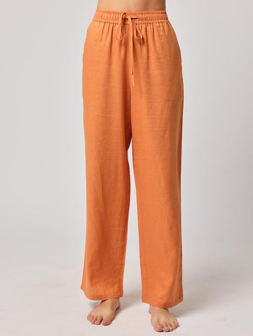 women solid high rise straight trouser - 21765091 - Very Small Image - 1