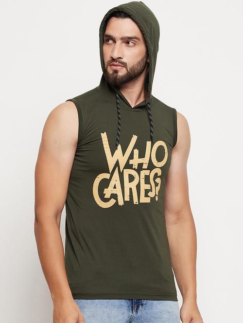 men typographic printed regular fit hooded t-shirt - 21765192 - Very Small Image - 1