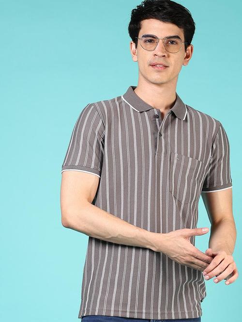 men striped short sleeve regular fit polo t-shirt - 21765620 - Very Small Image - 1