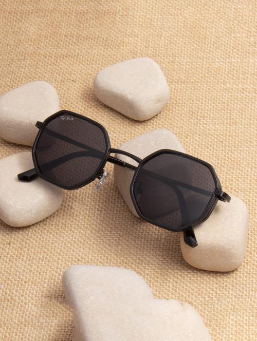 ted smith unisex black premium metal sunglasses with polarized lenses. - 21766364 - Very Small Image - 1