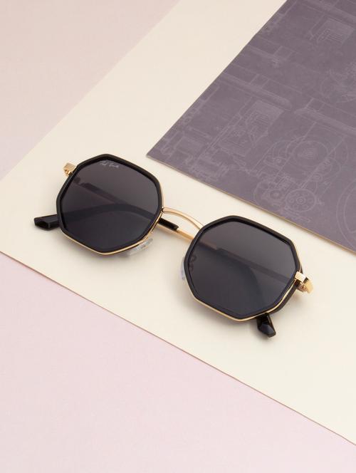 ted smith unisex black premium metal sunglasses with polarized lenses. - 21766365 - Very Small Image - 1