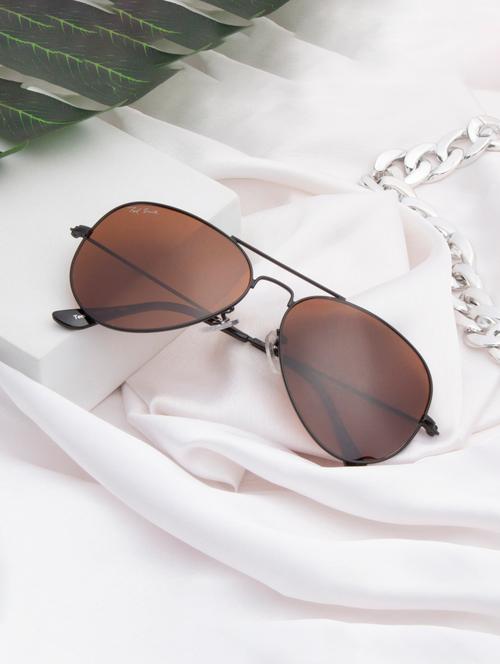 ted smith unisex brown premium metal sunglasses with polarized lenses. - 21766369 - Very Small Image - 1