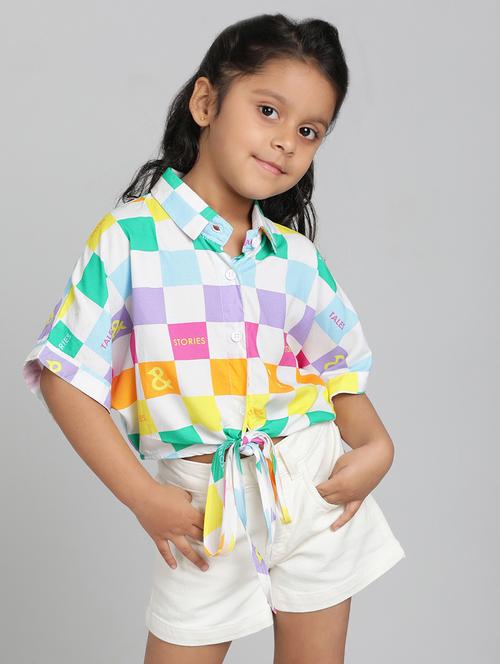 girls checkered short sleeve shirts - 21766374 - Very Small Image - 1