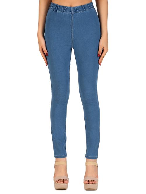 women solid high rise denim jegging - 21767673 - Very Small Image - 1