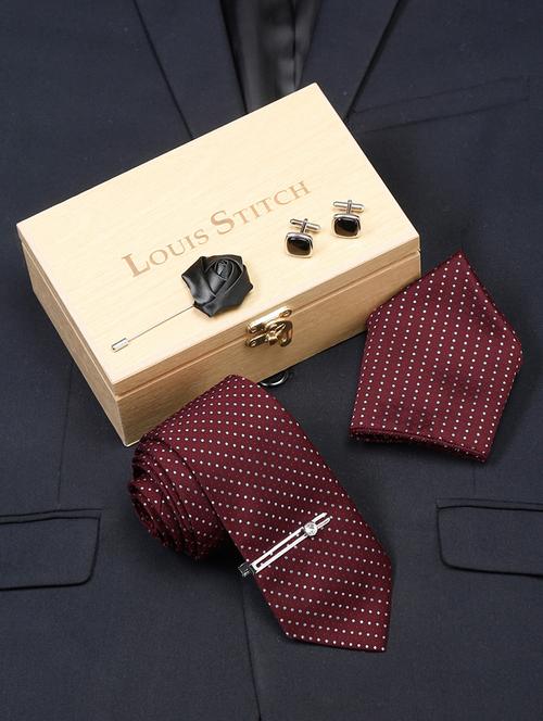 men silk cufflink & tie pin set - 21768296 - Very Small Image - 1