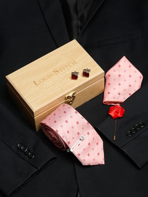 men silk cufflink & tie pin set - 21768336 - Very Small Image - 1