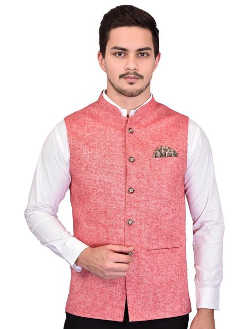 men solid mandarin neck sleeveless nehru jacket - 21785234 - Very Small Image - 1