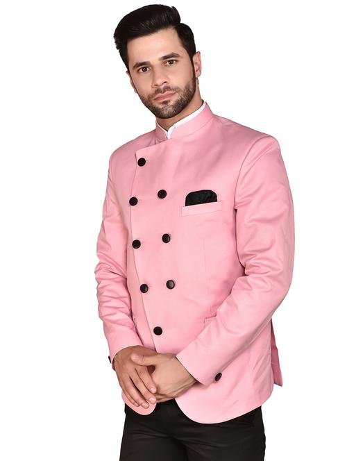 men solid long sleeve bandhgala casual blazer - 21785920 - Very Small Image - 1