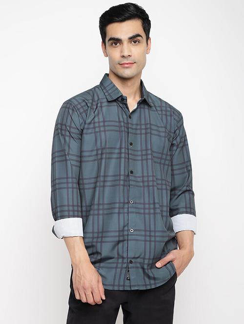 men checkered long sleeve regualr fit casual shirt - 21788228 - Very Small Image - 1