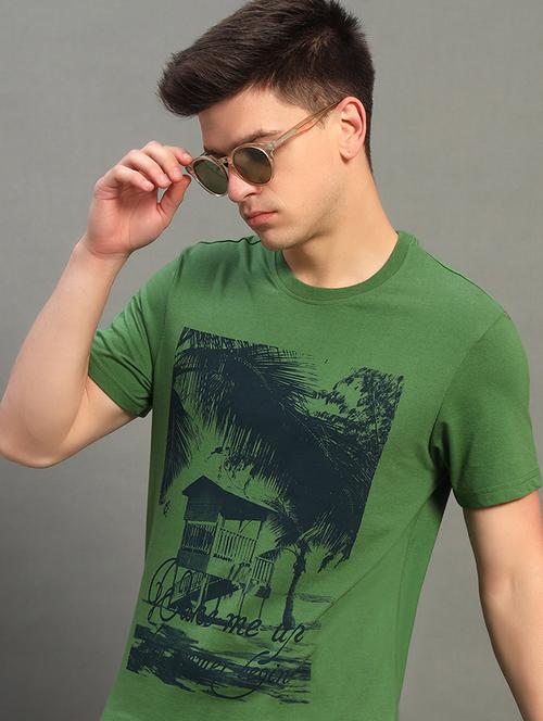 men front print short sleeve regualr fit t-shirt - 21789607 - Very Small Image - 1